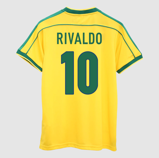 Retro Jersey RIVALDO #10 Brazil Home Soccer Shirt 1998 -World Cup