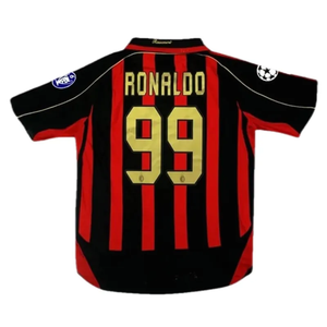 RONALDO #99 AC Milan Home Retro Long Sleeve Soccer Jersey 2006/07