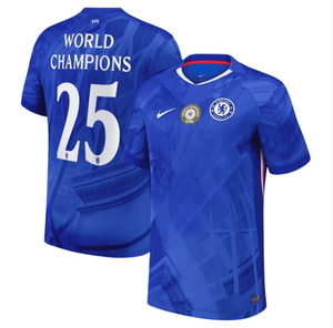 WORLD CHAMPIONS #25 Chelsea Home Soccer Jersey 2025/26 with chest badge
