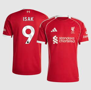 ISAK #9 Liverpool Home Soccer Jersey 2025/26