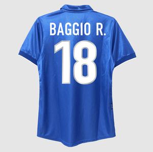 Retro BAGGIO R. #18 1998 Italy Home Soccer Jersey