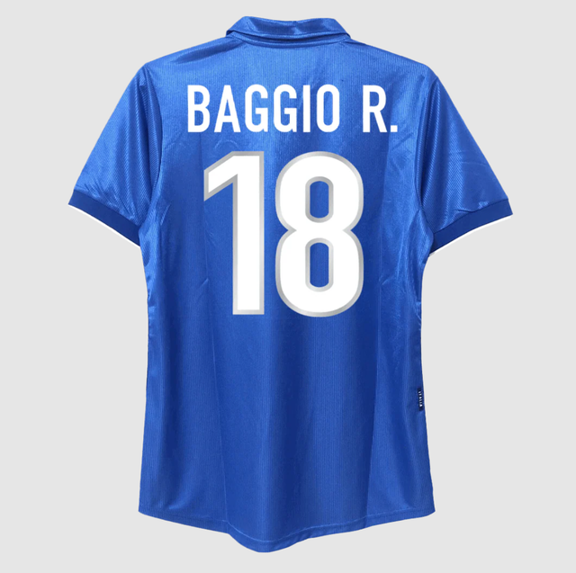 Retro BAGGIO R. #18 1998 Italy Home Soccer Jersey