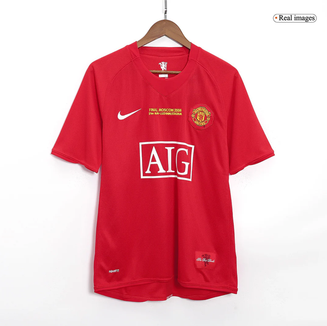 SCHOLES #18 Manchester United Retro Jersey Home Soccer Shirt 2007/08 - UCL Final